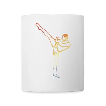 Vintage Kickboxer Skizze - Tasse - Weiß - Vorne