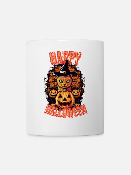 Spooky Cat Halloween Charm - Mug - white