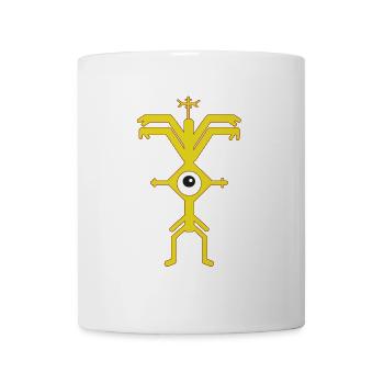 Fun Logo Party One-Eye Man Psyclops Yellow - Mug - white - Front