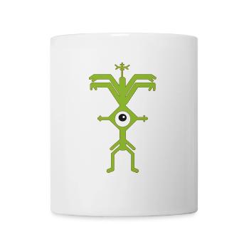 Party Man One-Eyed Psyclops in Green White - Mug - white - Front
