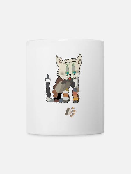 Patchwork Katze Fred Tatze - Tasse - Weiß
