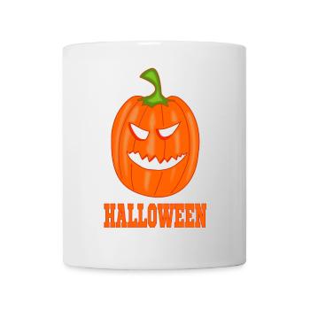 Pumpkin Halloween with lettering - Mug - white - Front