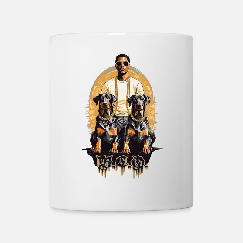 Rappeur avec Dobermans - Mug blanc - blanc