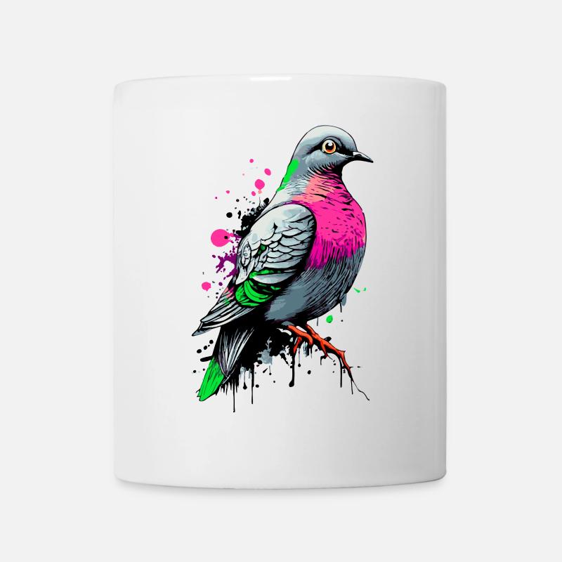 Stadttaube Bunt - Täubchen - Ich liebe Tauben - Tasse - Weiß