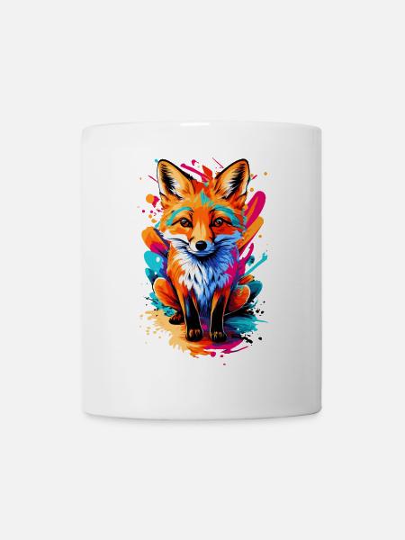 Bébé renard - renard roux mignon - renard coloré - Mug blanc - blanc