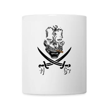Smoking Skull Noir - Mug blanc - blanc - Devant