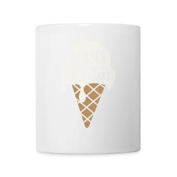 eis für süßes ist man nie zu satt, eistüte - Tasse - Weiß - Vorne