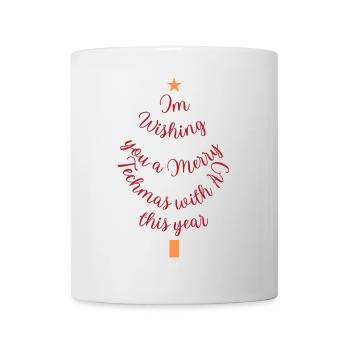 Souhait de Noël personnel avec étoile et cadeau - Mug blanc - blanc - Devant