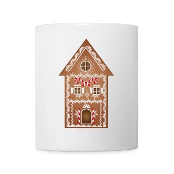 large decorated gingerbread house for christmas - Mug - white - Front