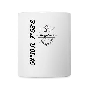 Koordinaten Motiv Insel Helgoland Nordsee - Tasse - Weiß - Vorne
