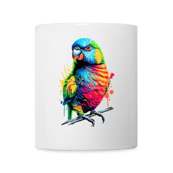 Allfarblori Papagei Lori - Regenbogenlori Papagei - Tasse - Weiß - Vorne