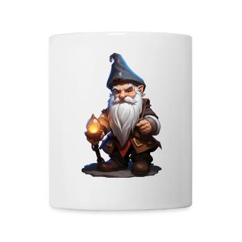 Dwarves Magician with Staff – Fantasy RPG Cartoon - Mug - white - Front
