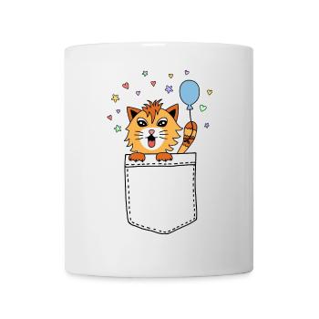 Cat in breast pocket - Mug - white - Front