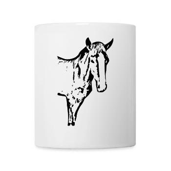 Pferde T-shirt Geschenk Reiter  - Tasse - Weiß - Vorne