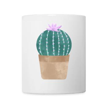 Kaktus im Blumentopf - Tasse - Weiß - Vorne