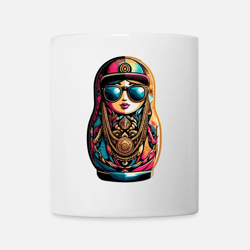 Matrjoschka cool Sonnenbrille Cappy Kette Geschenk - Tasse - Weiß