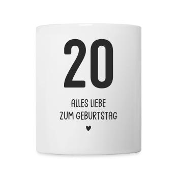 20 Alles Liebe zum Geburtstag - Tasse - Weiß - Vorne