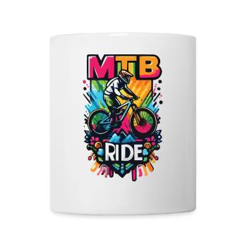 Vibrant Balade en VTT Illustration - Mug blanc - blanc - Devant