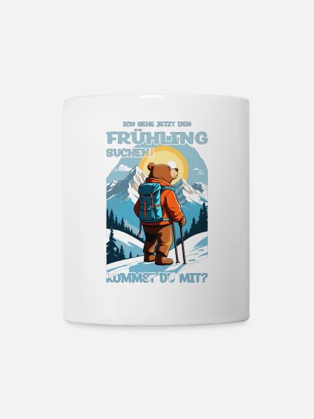 Bär sucht den Frühling - Tasse - Weiß