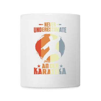 Ne sous-estimez jamais un vieux karatéka - Mug blanc - blanc - Devant