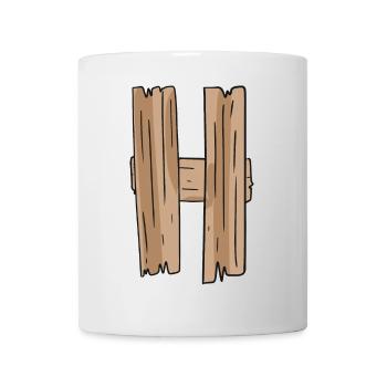 Letter H Wood Wooden Letter - Mug - white - Front