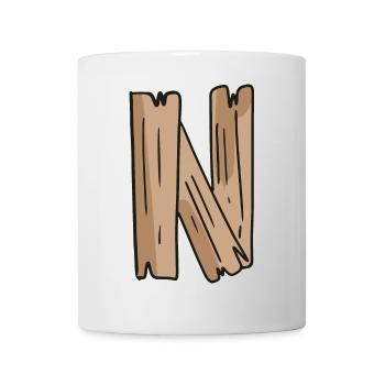 Letter N Wood Wooden Letter Name - Mug - white - Front