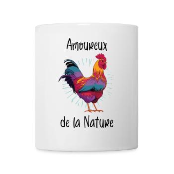 Amoureux de la Nature - Poule - Coq - Mug blanc - blanc - Devant