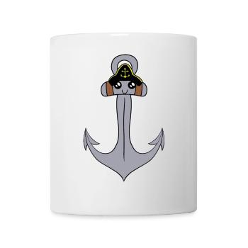 Anker maritim Seefahrer Seemann Kapitän Ahoi - Tasse - Weiß - Vorne