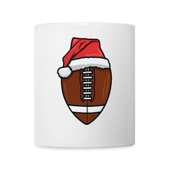 Chapeau de père Noël de football - Mug blanc - blanc - Devant