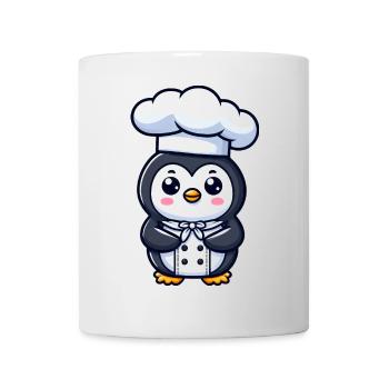 Cute Penguin Chef Cartoon Comic Design - Mug - white - Front