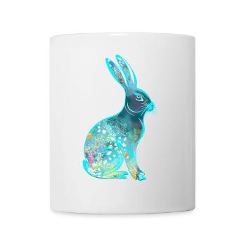 Colorful Easter Bunny Rabbit Watercolor - Mug - white - Front