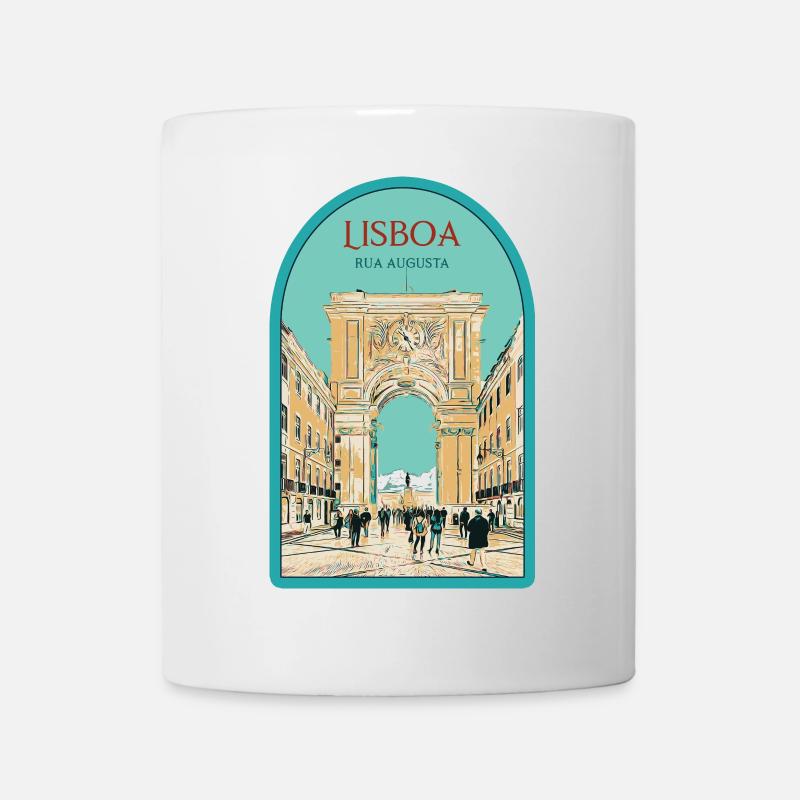Illustration Arc Rue Augusta, Lisbonne - Mug blanc - blanc
