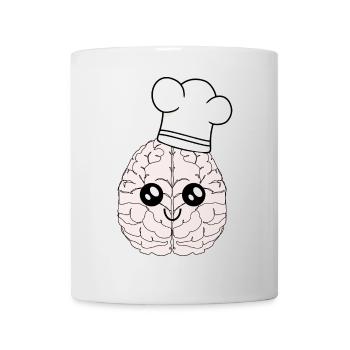 Cerveau chef chef chapeau cuisine intelligente art culinaire - Mug blanc - blanc - Devant
