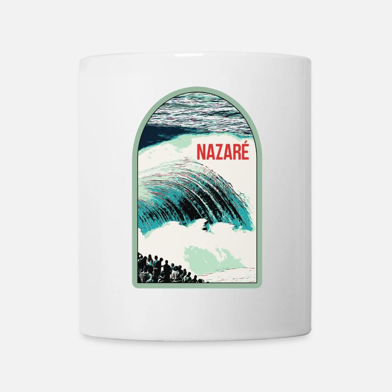 Vagues de Nazaré, Paradis du Surf - Mug blanc - blanc