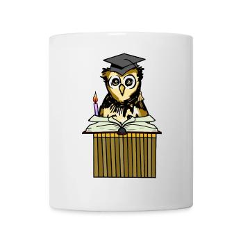 Eule Uhu Lehrer Klug Weise Gelehrter Lehrer Job - Tasse - Weiß - Vorne