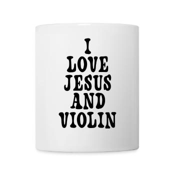 Ich liebe Jesus und Violinen - Tasse - Weiß - Vorne