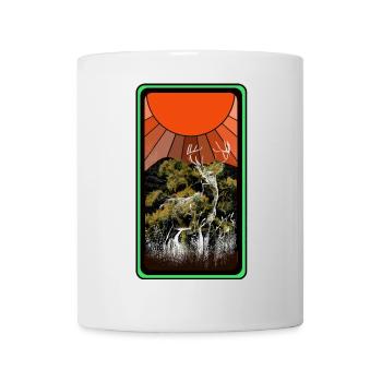 wilderness, forest animal, deer, moose, nature, sun, red deer - Mug - white - Front