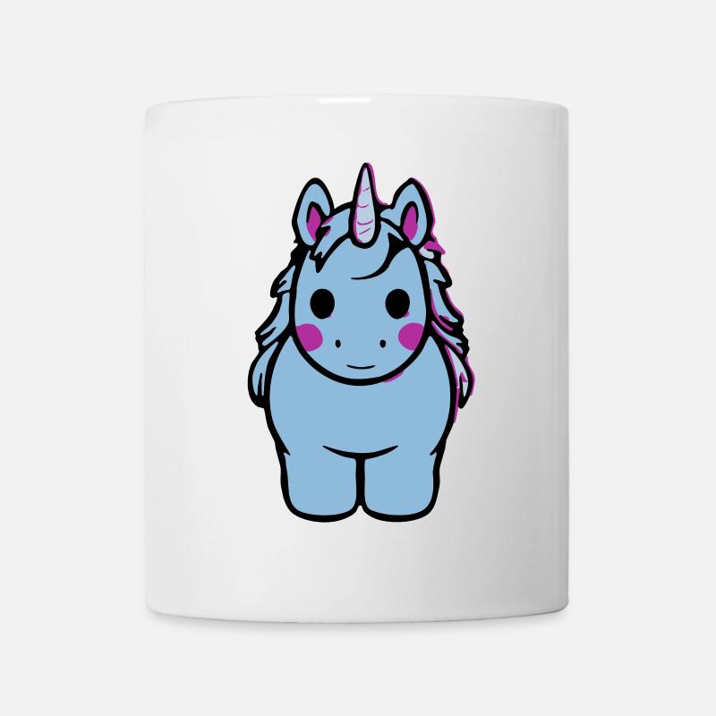 Blue Unicorn Cartoon Charm - Mug - white