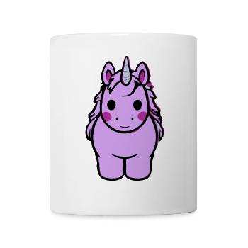 Pastell Einhorn Cartoon Kuscheltier - Tasse - Weiß - Vorne