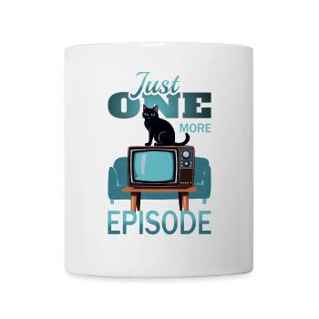 Katze auf dem Fernseher - Tasse - Weiß - Vorne