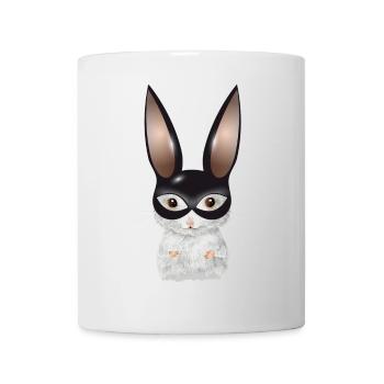 Cute White Mouse with Bunnies Mask Disguise - Mug - white - Front