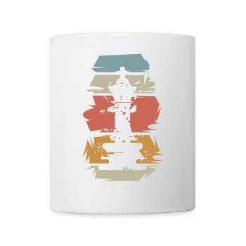retro chess king game vintage illustration icon - Mug - white - Front