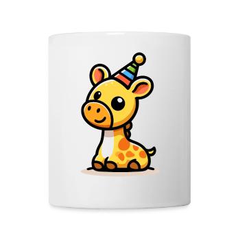 Lieux de fête : la girafe en fête - Mug blanc - blanc - Devant