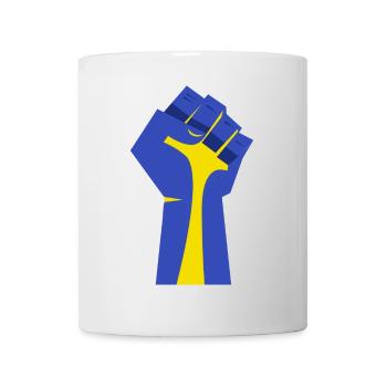 The Raised Fist (Blue, Yellow) - Mug - white - Front
