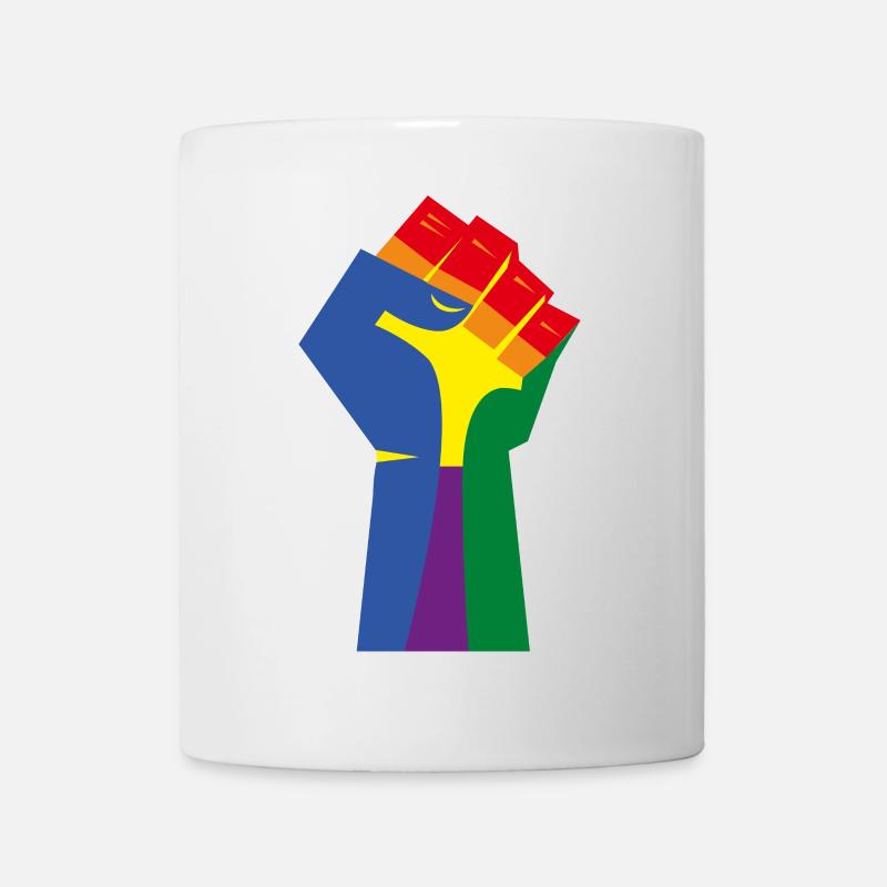 The Raised Fist (Rainbow Colors) - Mug - white