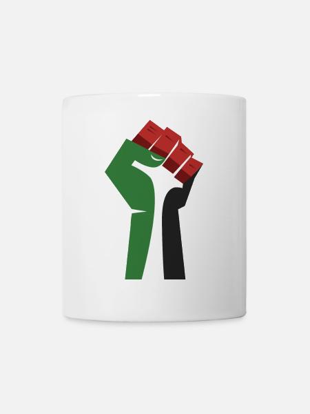 Le poing levé (vert, blanc, noir, rouge) - Mug blanc - blanc