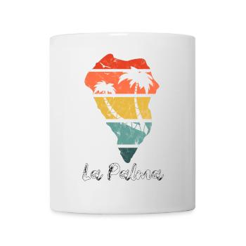 La Palma Umriss Karte Kanaren Urlaub vintage retro - Tasse - Weiß - Vorne