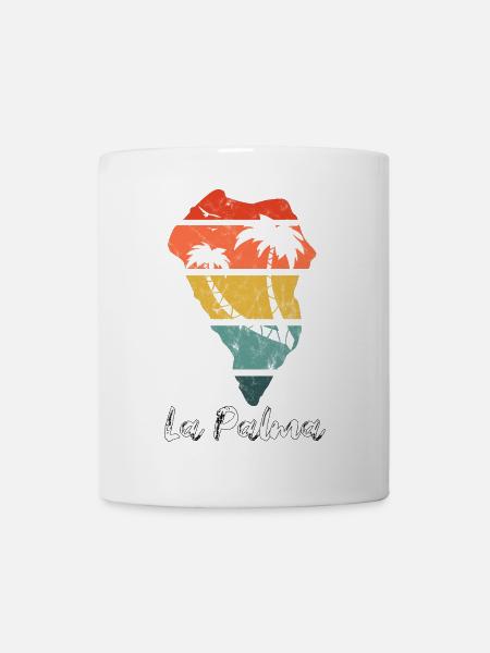 La Palma Umriss Karte Kanaren Urlaub vintage retro - Tasse - Weiß