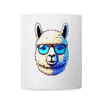Alpaga avec lunettes de soleil - Mug blanc - blanc - Devant