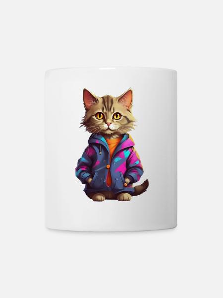 Stilvolle Stadtkatze - Tasse - Weiß